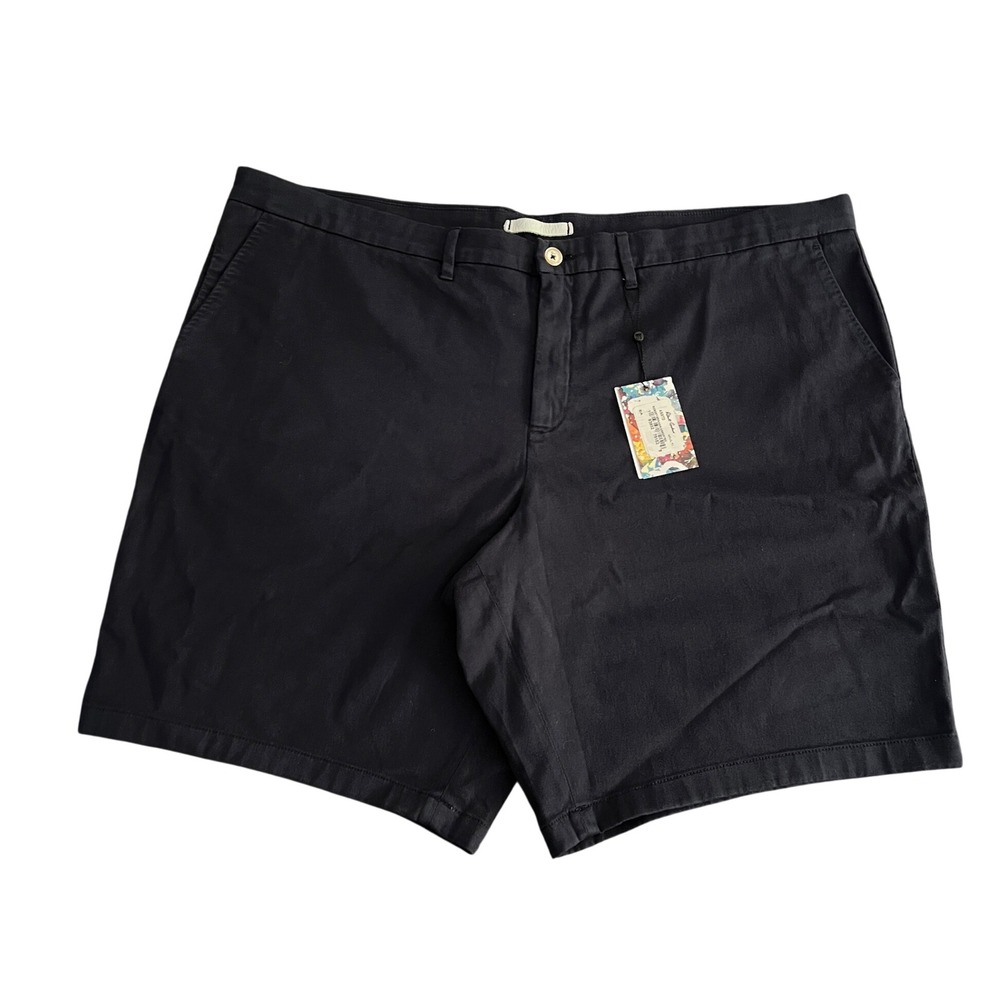 NWT Robert Graham Men's 44 Classic Fit Navy Blue Chino Shorts Natural Dye
